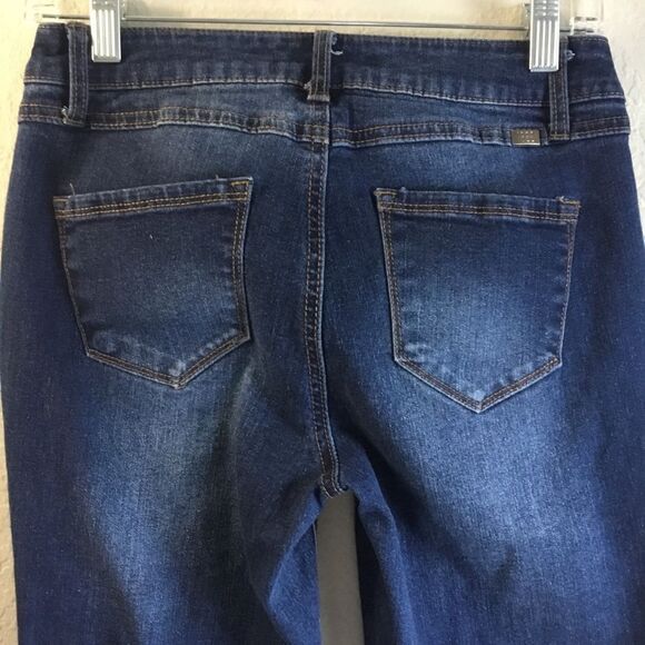 1822 Denim Adrianna Size 6 dark blue stretchy 54% cotton distressed look GUC - Picture 4 of 6